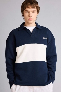 Boxy Fit Polo Yaka Sweatshirt